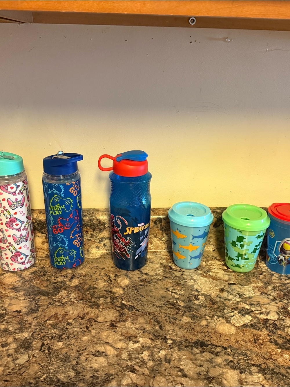 Spider-Man Blue Kids Water Bottle and cup lot